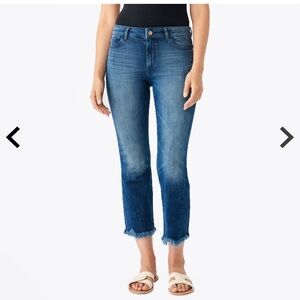 NWOT DL1961 Bridget Cropped Fringe Whiskered Jean